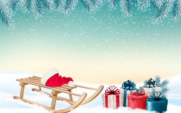 Holiday Christmas Gift Santa Hat HD Wallpaper | Background Image