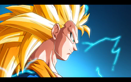 HD wallpaper featuring Gohan from Dragon Ball Z, showcasing his iconic Super Saiyan form with dynamic lightning effects in the background.