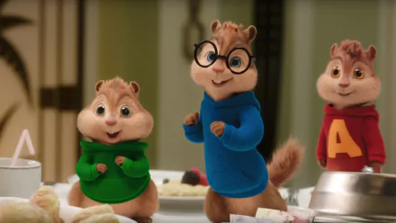 HD desktop wallpaper featuring Simon, Alvin, and Theodore from the movie Alvin and the Chipmunks: The Road Chip.