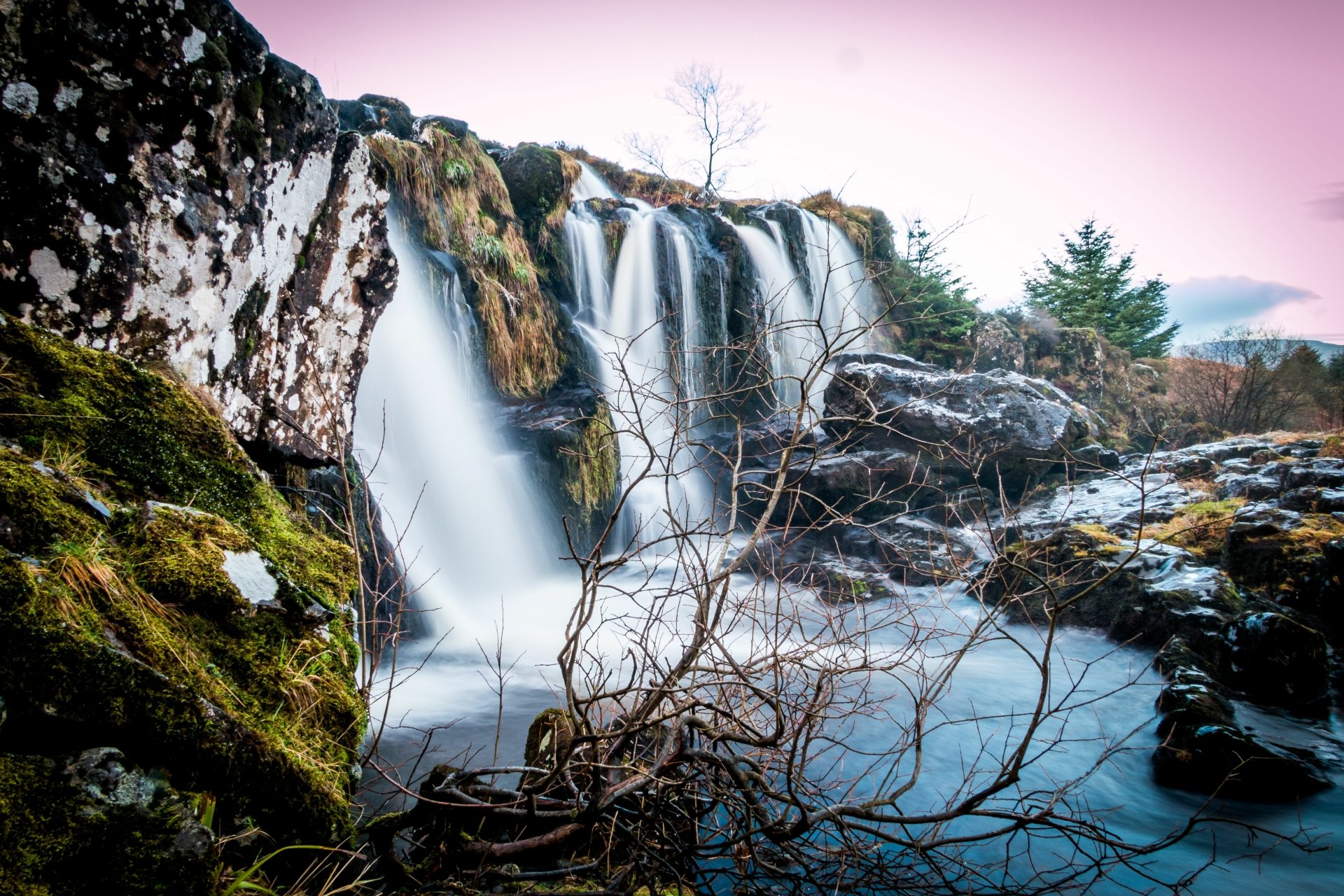Download Waterfall Nature Loup Of Fintry Waterfall 4k Ultra HD Wallpaper