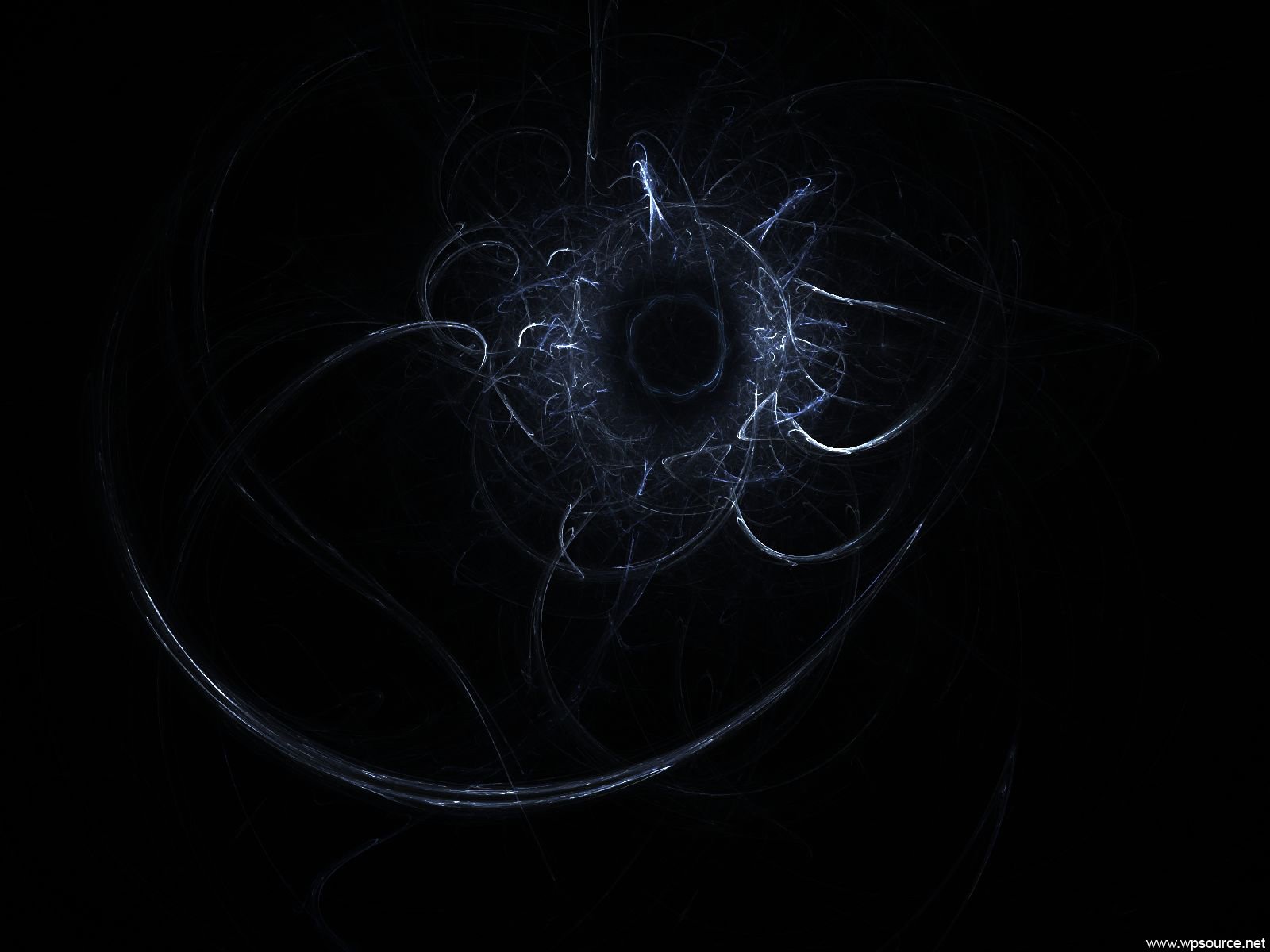 Abstract blue CGI design featuring intricate swirling shapes and textured patterns, creating a dark, mysterious atmosphere in HD desktop wallpaper quality.