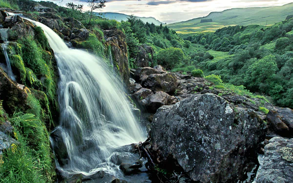 waterfall nature Loup Of Fintry Waterfall HD Desktop Wallpaper | Background Image