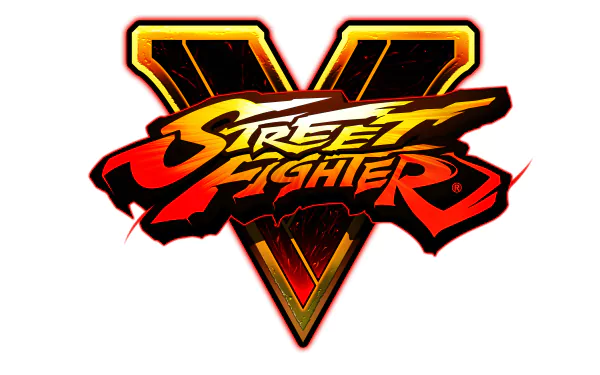 HD desktop wallpaper featuring the bold logo of Street Fighter V on a white background.