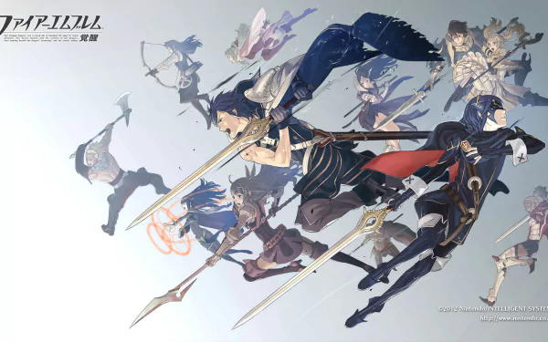 HD wallpaper featuring dynamic artwork from Fire Emblem Awakening with characters poised for battle.