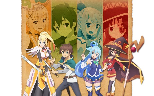 Anime KonoSuba – God’s blessing on this wonderful world!! Darkness Kazuma Satou Aqua Megumin Fondo de pantalla HD | Fondo de Escritorio