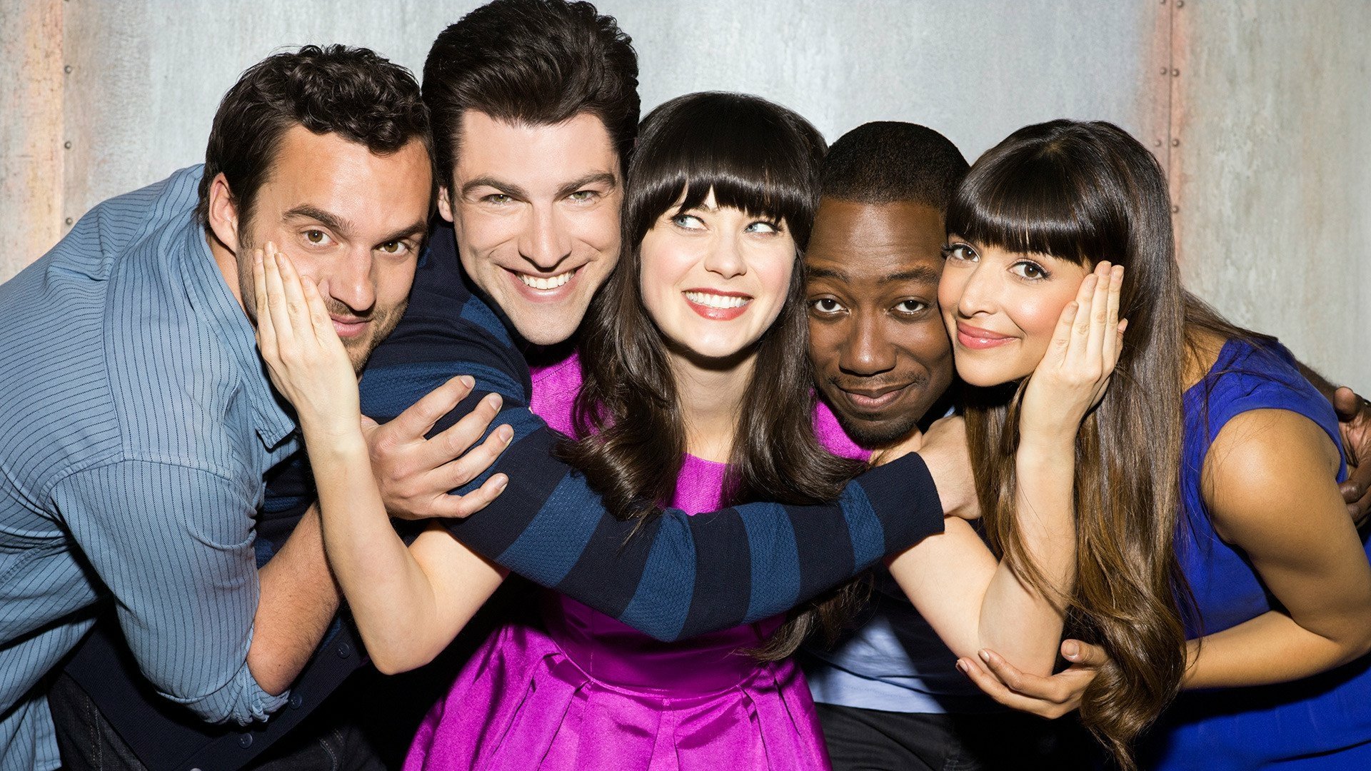 Download Winston Bishop Lamorne Morris Cece Parekh Hannah Simone Schmidt (New Girl) Max Greenfield Nick Miller Jake Johnson Jessica Day Zooey Deschanel TV Show New Girl HD Wallpaper