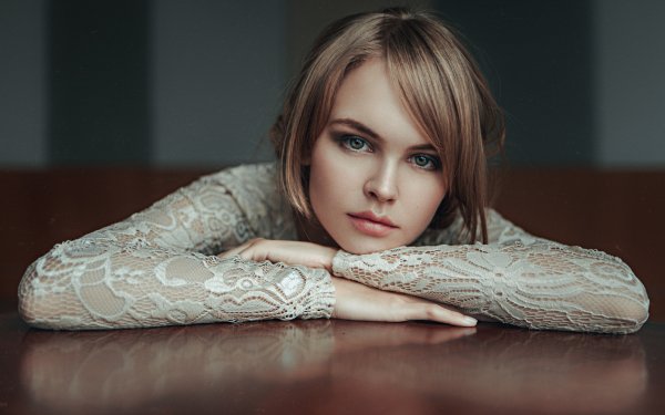 Femmes Anastasiya Scheglova Top Modèls Russie Top Model Green Eyes Brune Bokeh Fond d'écran HD | Image