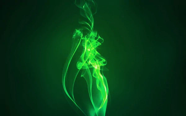 A captivating digital artwork featuring swirling green elemental forms against a dark background, creating an artistic and dynamic visual experience for a PC desktop wallpaper.