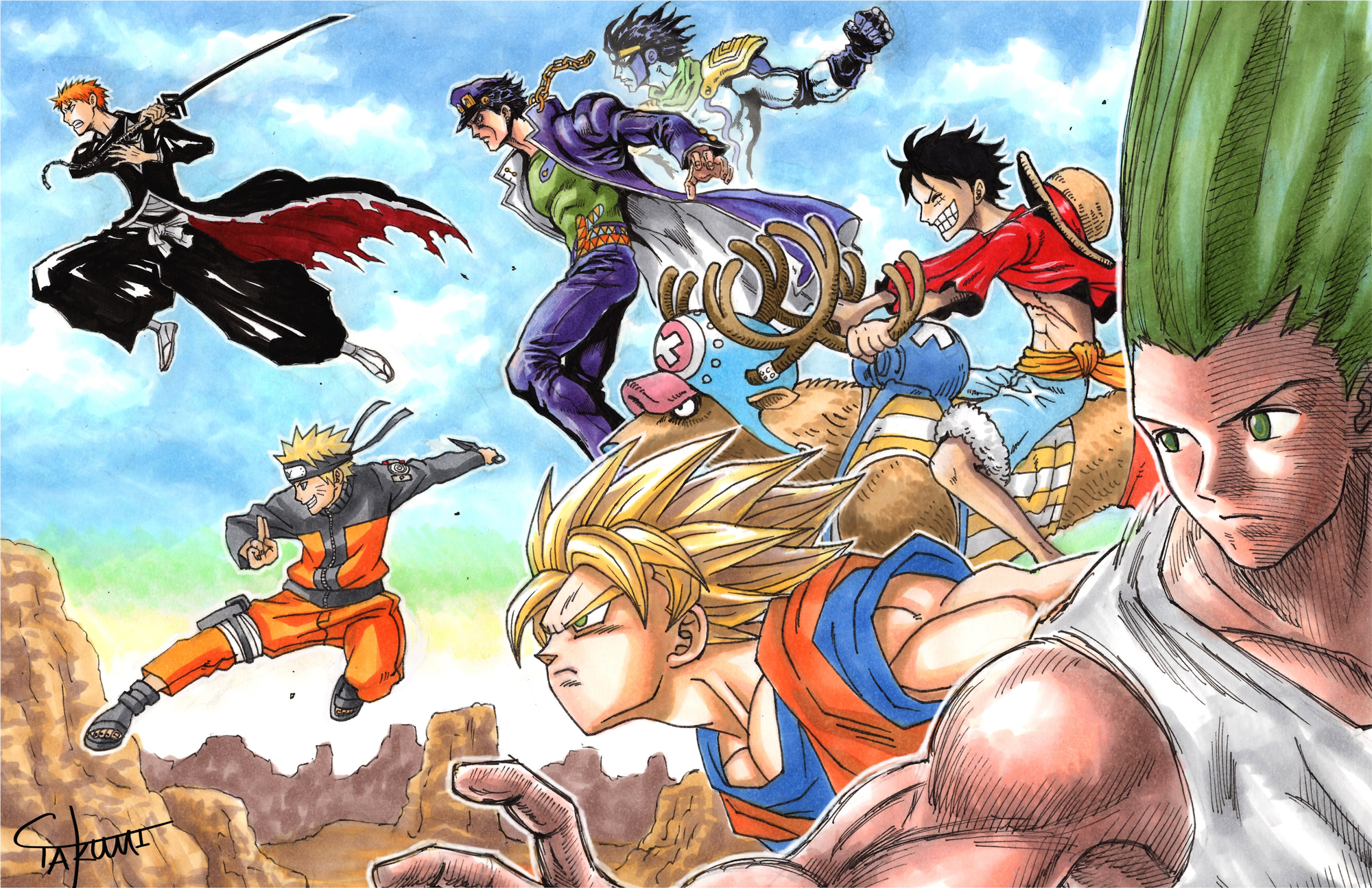 Anime Crossover Group Hd Wallpaper Background Image 00x1294