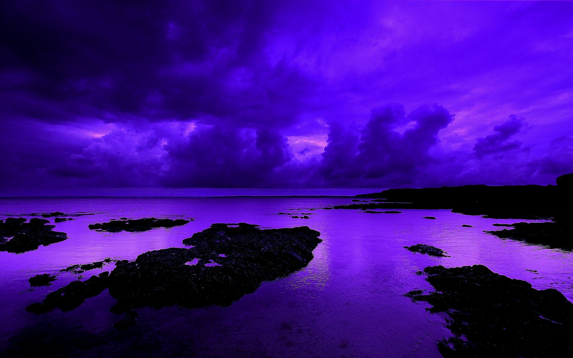 1920x1200 Purple Beach Sunset Wallpaper Background Image. 