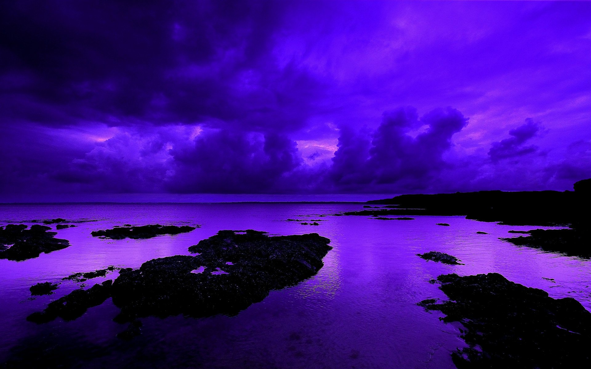 Purple Beach Sunset Full HD Wallpaper and Background Image | 1920x1200