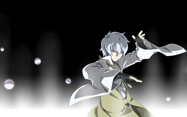 HD desktop wallpaper featuring Mitsuki from Naruto, posed dynamically in front of a dark background with orbs, from Boruto: Naruto the Movie.