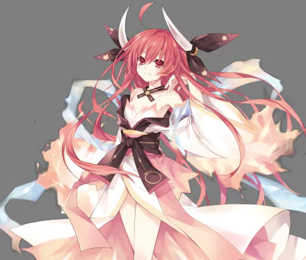 A vibrant HD wallpaper featuring an anime character from Date A Live, showcasing her flowing pink hair and elegant attire against a muted gray background.