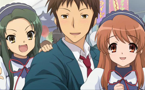 Tsuruya (Haruhi) Mikuru Asahina Kyon (Haruhi) Anime The Melancholy of Haruhi Suzumiya HD Desktop Wallpaper | Background Image