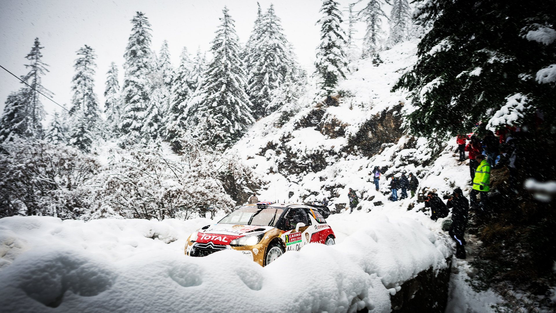 Download Snowfall Snow Winter Race Rallye Citroën Rallying Sports HD Wallpaper