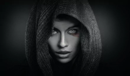 selective color makeup hood woman face HD Desktop Wallpaper | Background Image