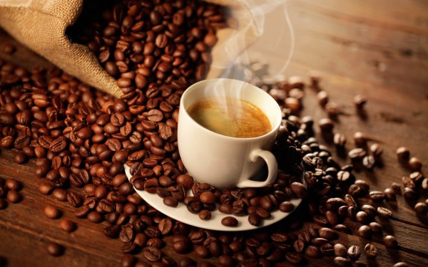 Food Coffee Coffee Beans Cup Smoke HD Wallpaper | Background Image