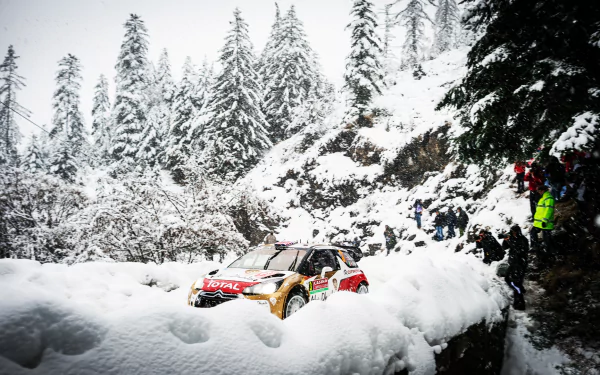 snowfall snow winter race rallye Citroën rallying Sports HD Desktop Wallpaper | Background Image