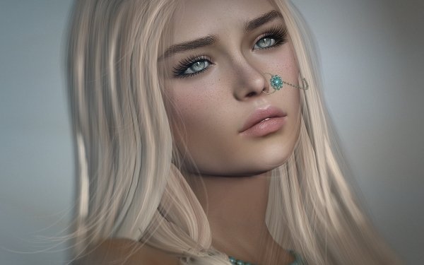Fantasy Women Blonde Piercing HD Wallpaper | Background Image