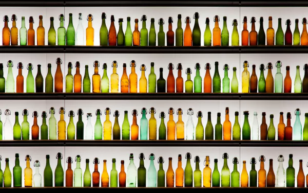  Colored Glass Bottles