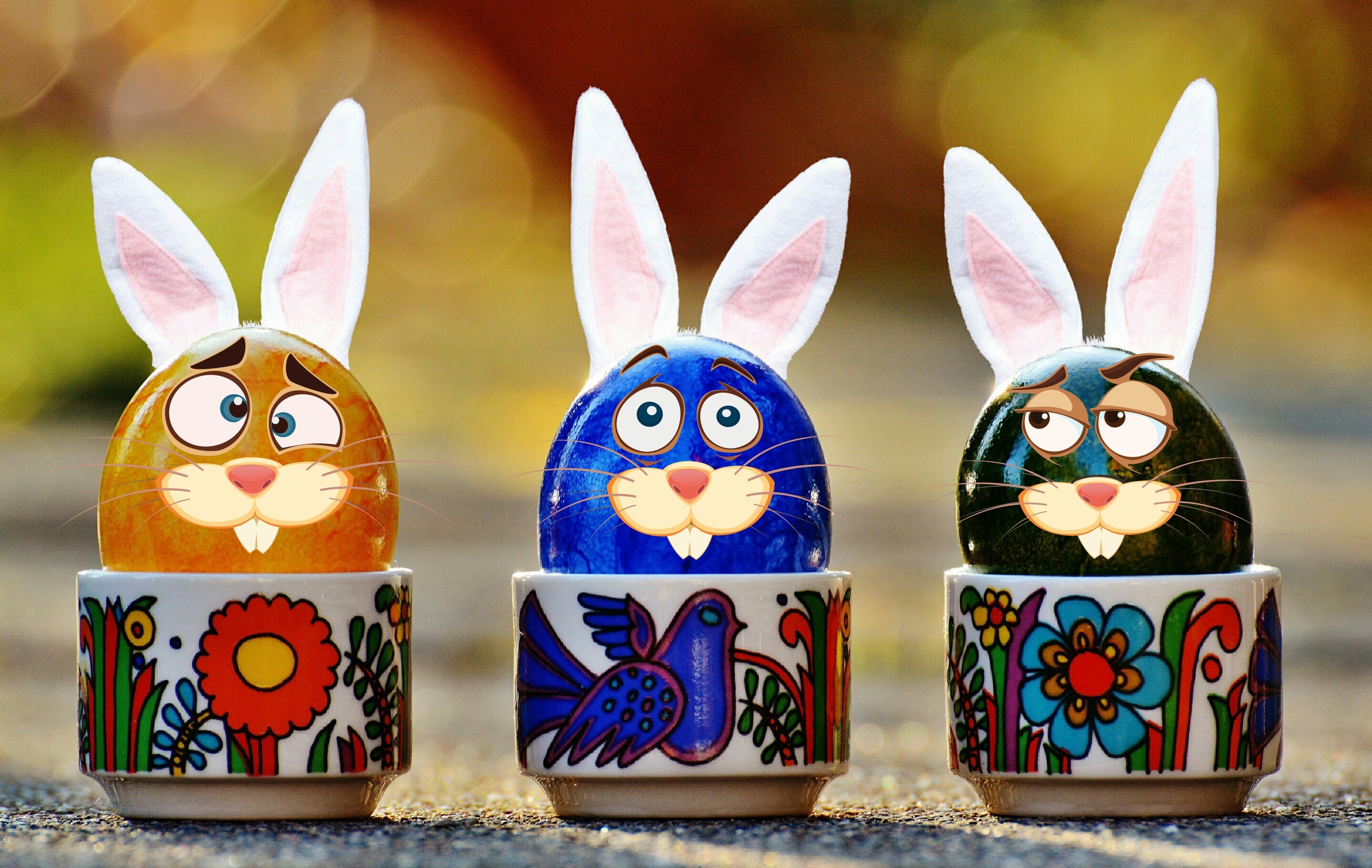 Easter bunny eggs with ears and faces by Alexas_Fotos