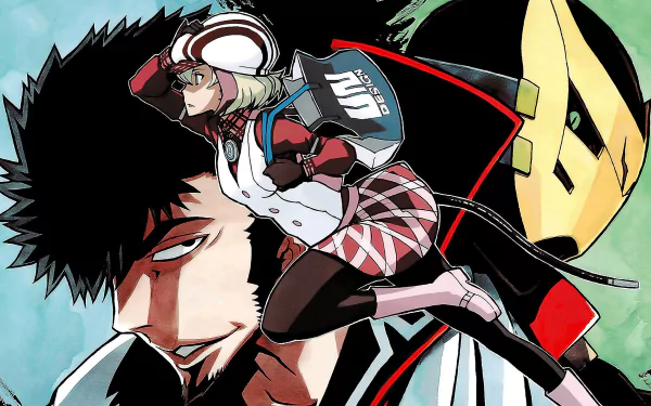 HD desktop wallpaper featuring Kyōma Mabuchi, Loser, and Mira Yurizaki from Dimension W in a dynamic illustrated style.