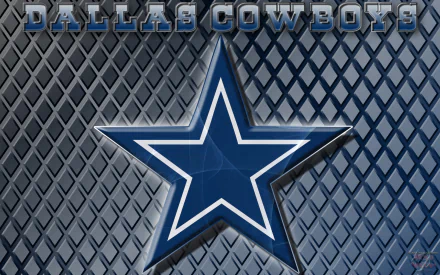 Dallas Cowboys star logo on metallic blue diamond-pattern background; HD PC desktop wallpaper and sports background.