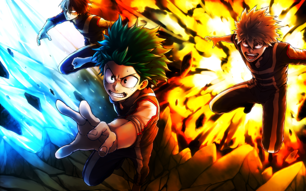 Anime My Hero Academia Izuku Midoriya Shoto Todoroki Katsuki Bakugou HD Wallpaper | Background Image