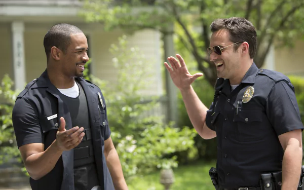 Justin Chang Damon Wayans Jr. Ryan Davis Jake Johnson movie Let's Be Cops HD Desktop Wallpaper | Background Image