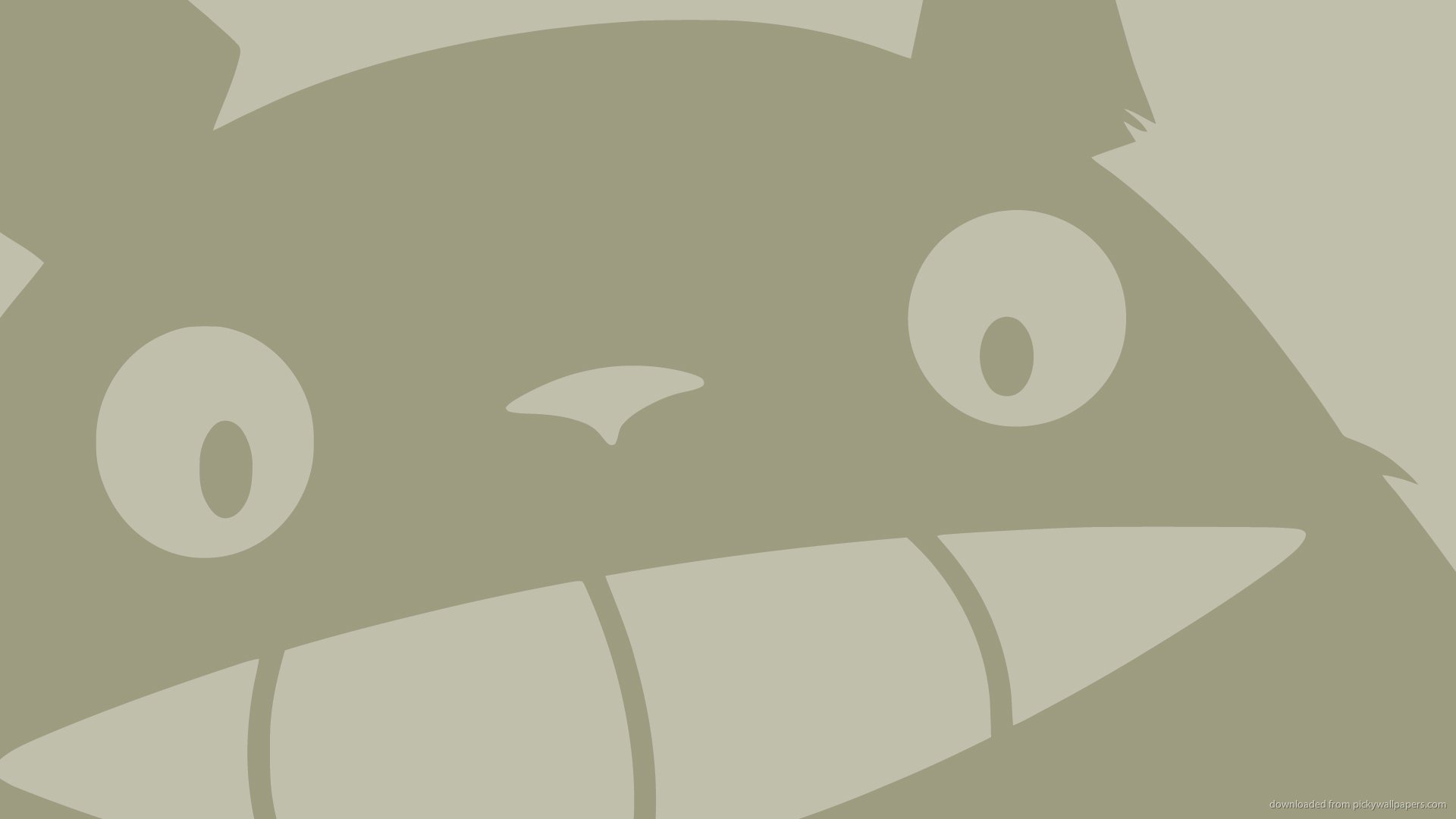 HD desktop wallpaper featuring a minimalist design of Totoro from My Neighbor Totoro.