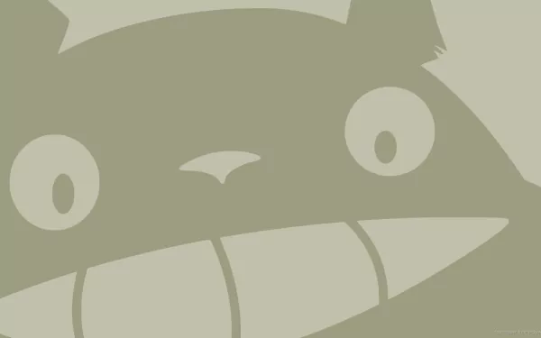 HD desktop wallpaper featuring a minimalist design of Totoro from My Neighbor Totoro.