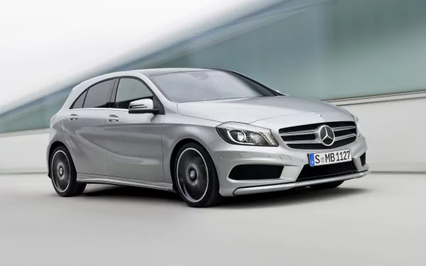 silver car car compact car Mercedes-Benz vehicle Mercedes-Benz A-Class HD Desktop Wallpaper | Background Image