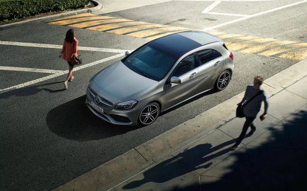 silver car car compact car Mercedes-Benz vehicle Mercedes-Benz A-Class HD Desktop Wallpaper | Background Image