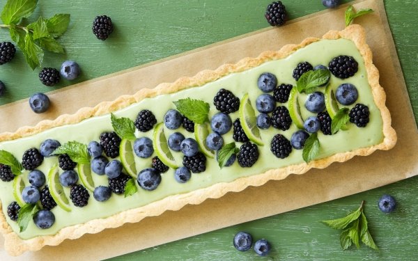 Food Pie Blueberry Lime Dessert Blackberry HD Wallpaper | Background Image