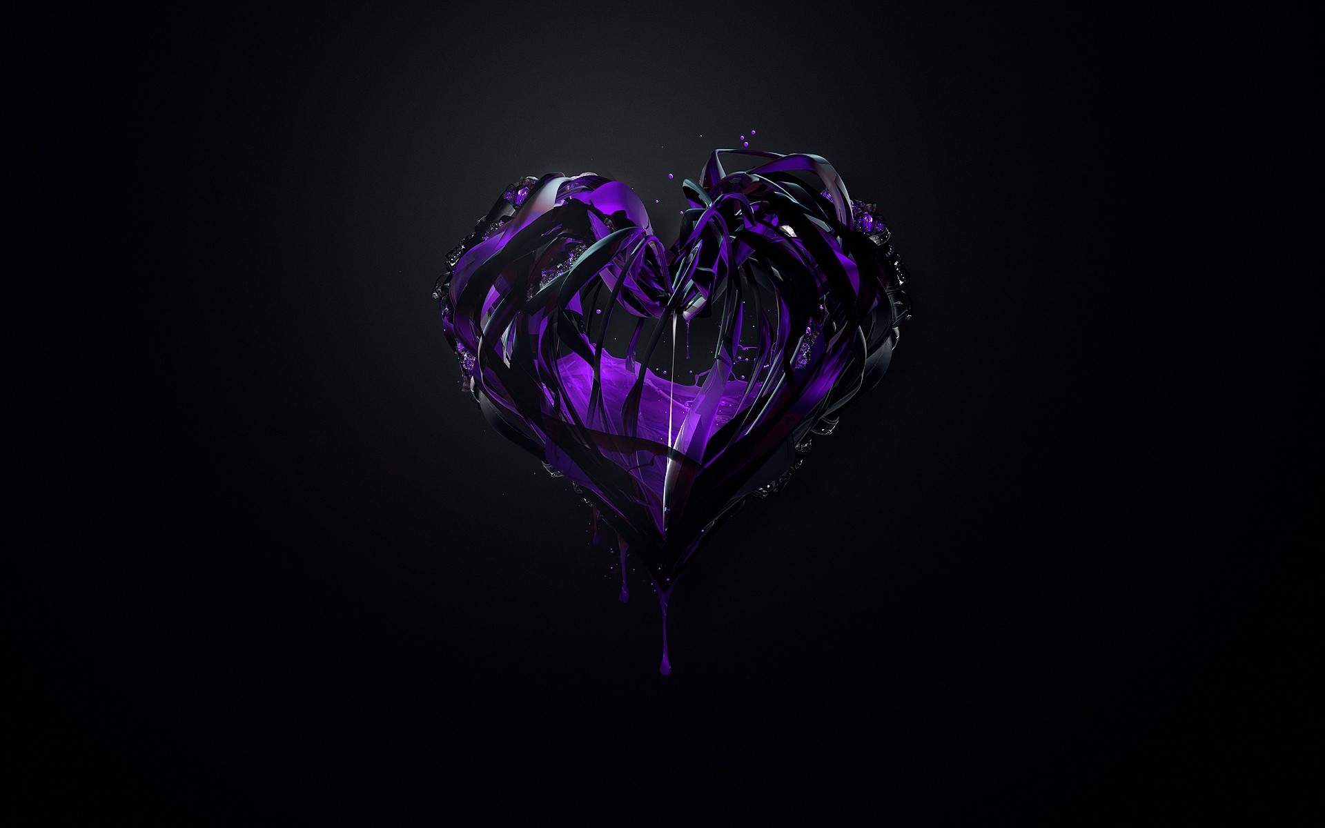 Abstract Purple Heart HD Wallpaper Background Image 