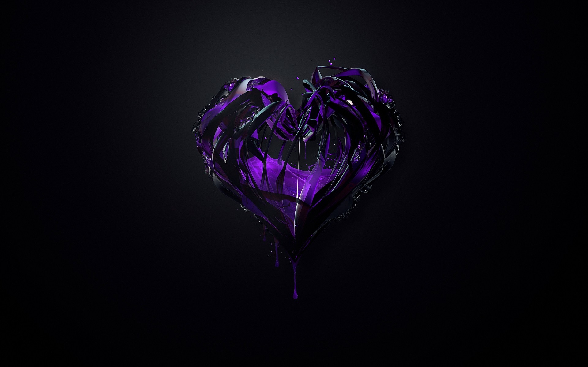 Abstract Purple Heart Hd Wallpaper Background Image 1920x1200