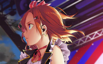HD PC desktop wallpaper featuring Honoka Kousaka from the anime Love Live!, showcasing vibrant colors and dynamic stage lighting effects.
