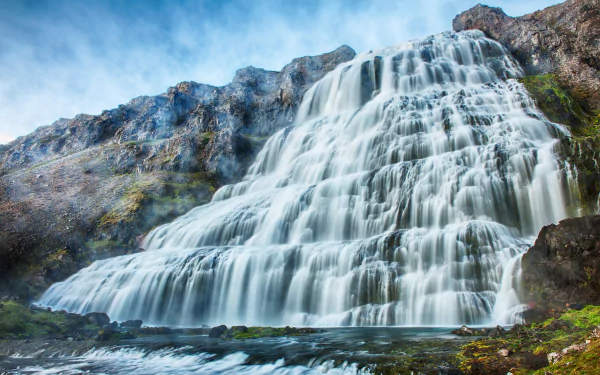 Iceland nature waterfall Dynjandi HD Desktop Wallpaper | Background Image