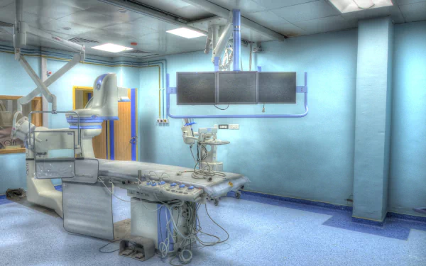 HDR image of a hospital room featuring a medical machine, displayed as an HD PC desktop wallpaper and background.