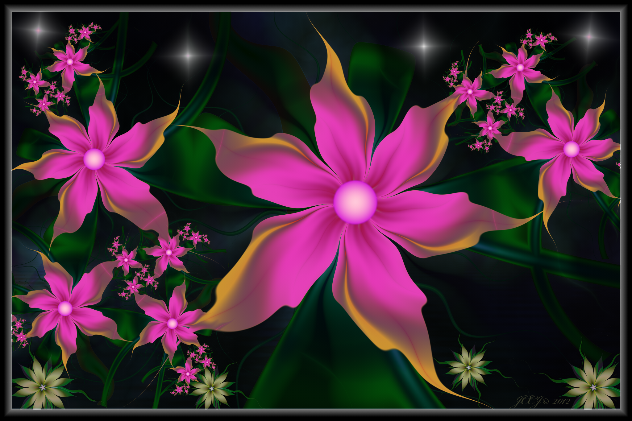 Abstract Pink Flowers by JCCJ756