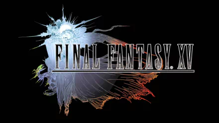 A striking HD wallpaper featuring artwork from Final Fantasy XV, showcasing dynamic graphics and the game's iconic logo against a dark background.