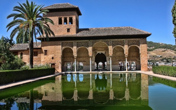 Man Made Alhambra Castles Spain Granada Reflection HD Wallpaper | Background Image