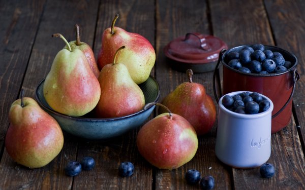 Food Pear Fruits Blueberry Berry Fruit Still Life HD Wallpaper | Background Image