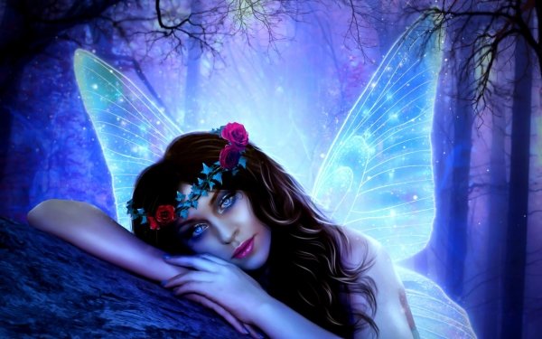 Fantasy Fairy Wings Flower Forest Magic HD Wallpaper | Background Image