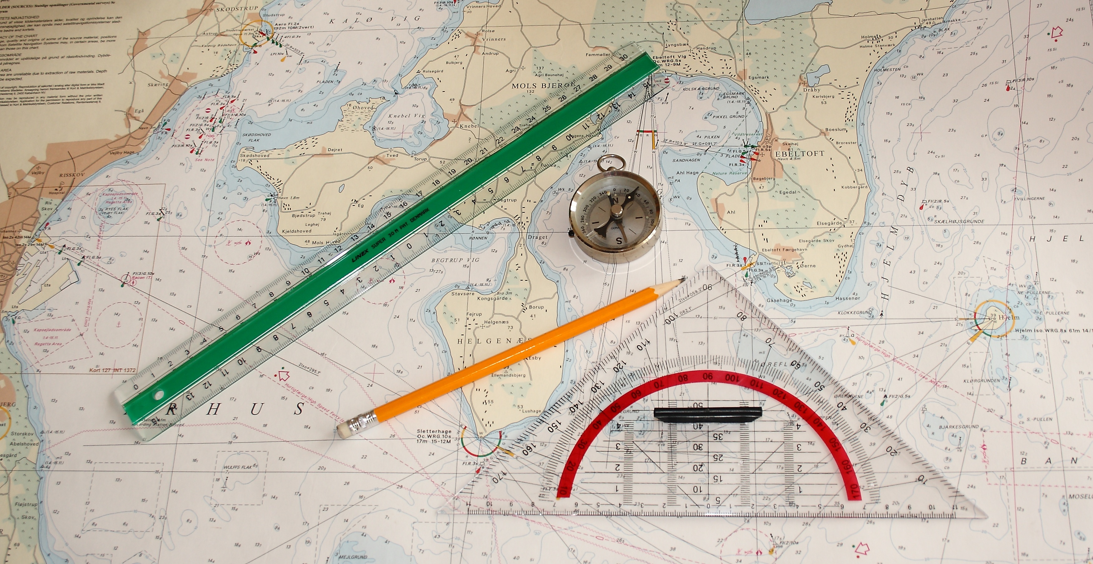 Navigation chart and Protractor by SteenJepsen