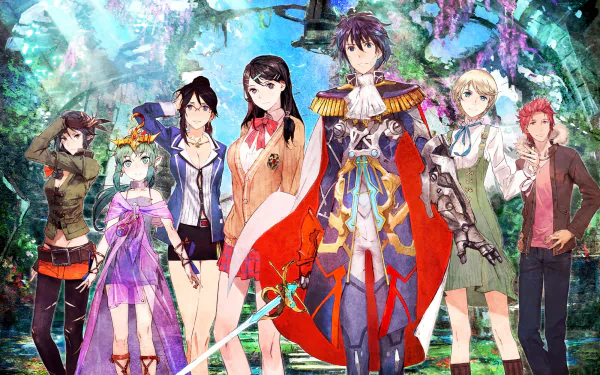 HD desktop wallpaper featuring characters from Tokyo Mirage Sessions #FE against a vibrant fantasy backdrop.