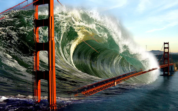  Tsunami Wave over Golden Gate Bridge