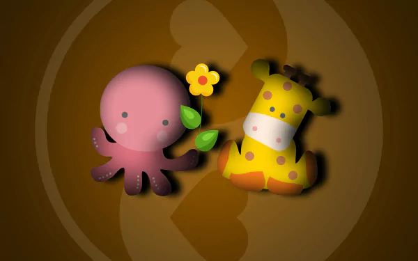  Octopus and giraffe wallpaper