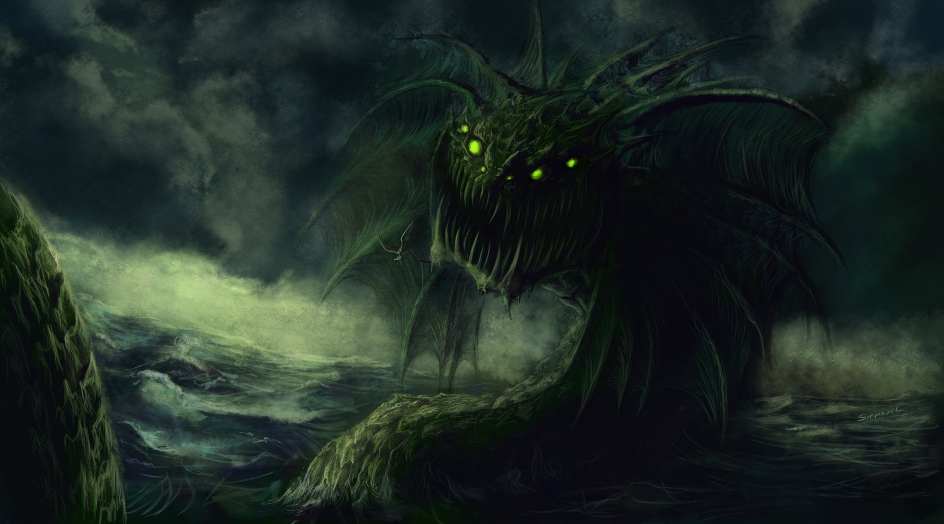 Download Creature Dark Ocean Fantasy Sea Monster HD Wallpaper by Sirmaril