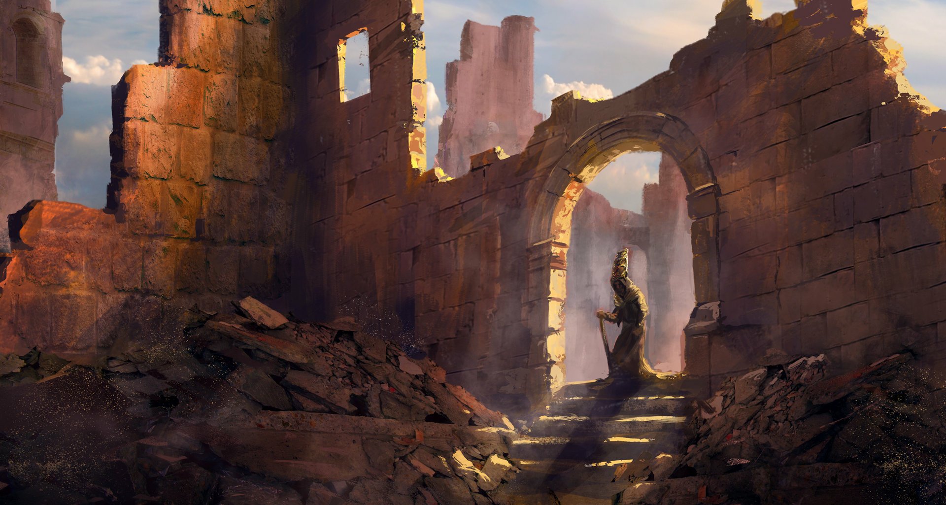 Download Fantasy Ruin Wallpaper by Edouard Noisette